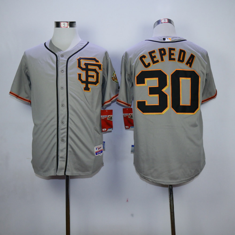 Men San Francisco Giants #30 Cepeda Grey SF MLB Jerseys